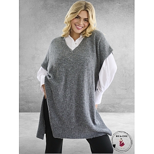 KAFFE CURVE Poncho Cannett Grijs