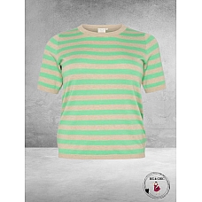 KAFFE CURVE Trui Lizzy Feather Gray/Green
