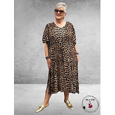 KAFFE CURVE Jurk Cami Classic Leopard