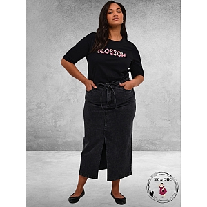 KAFFE CURVE Denim Rok Gima Dark Grey