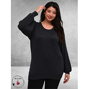 KAFFE CURVE Trui Plooimouw Black Oyster