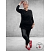 KAFFE CURVE Aidi Wrap Shirt Black Deep