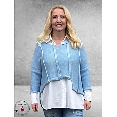 New Collection Trendy gebreide Trui Blauw
