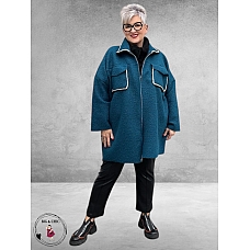 NEW COLLECTION Tussenjas Bouclé Petrol