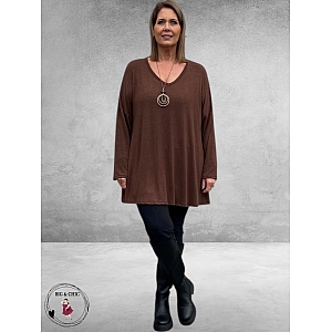 LA CASA Trui Fijngebreid Choco 