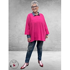 Trui Gebreid Fuchsia Oversize