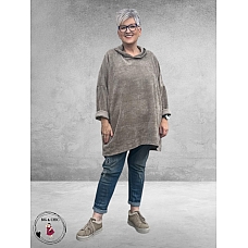 NEW COLLECTION Trui met Capuchon Taupe