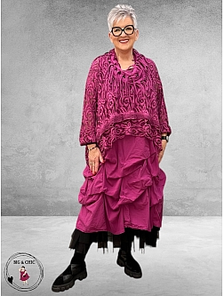 Moonshine Kanten Shirt Fuchsia Oversized