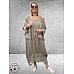 Moonshine Linnen Jurk Met Jasje Taupe 