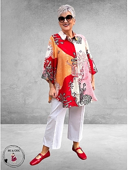 NOEN Blouse-Shirt Scarlet Red Multi