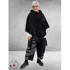 BG Poncho Fake Fur Zwart