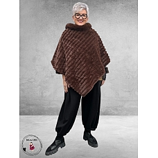 BG Poncho Fake Fur Bruin