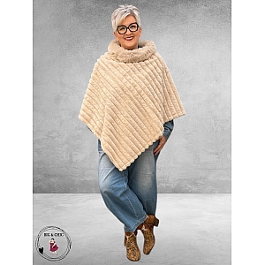 BG Poncho Fake Fur Creme