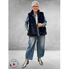 BG Gilet Faux Fur Blauw