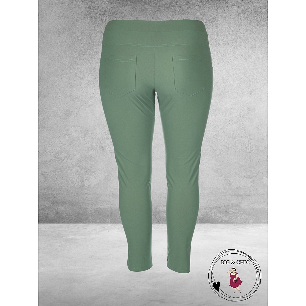 Only-M Travel Pantalon-Broek 7/8 Met Splitje Teal-Grote Maten Mode