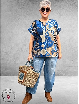 Orientique Top Wyndham Round Neck Blauw