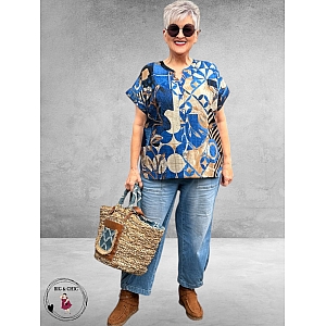 Orientique Top Wyndham Round Neck Blauw