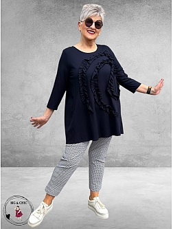 ROBELL Broek Rose Slim Fit Enkel Navy/Wit