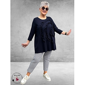 ROBELL Broek Rose Slim Fit Enkel Navy/Wit