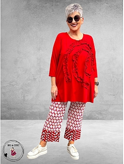 ROBELL Broek Joella Flair Rood/Fuchsia/Wit Contra