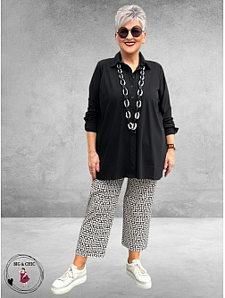 Robell Broek Lisa 7/8 Zwart-Wit-Schakel