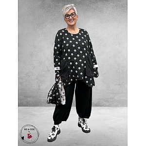 SINNE DESIGN Tuniek Zwart/Wit Rondjes