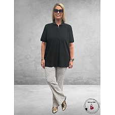 STARK Broek Bell Grafisch Ecru