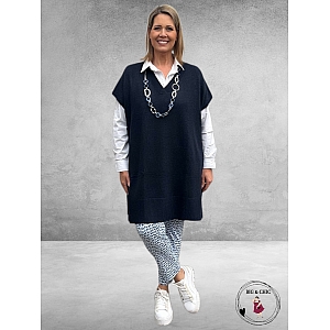 KAFFE CURVE Poncho Cannett Midnight Blue