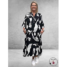 Version Ibiza Strokenjurk Maxi Zwart/Wit