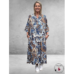 Version Ibiza Strokenjurk Maxi Blauw Retro