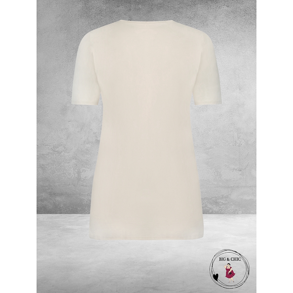 Plus Basics Travel Shirt V-Hals Kit-Grote Maten Mode