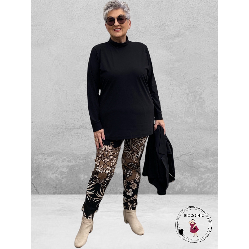 Only-M Col Shirt Sporty Chic Zwart-Grote Maten Mode