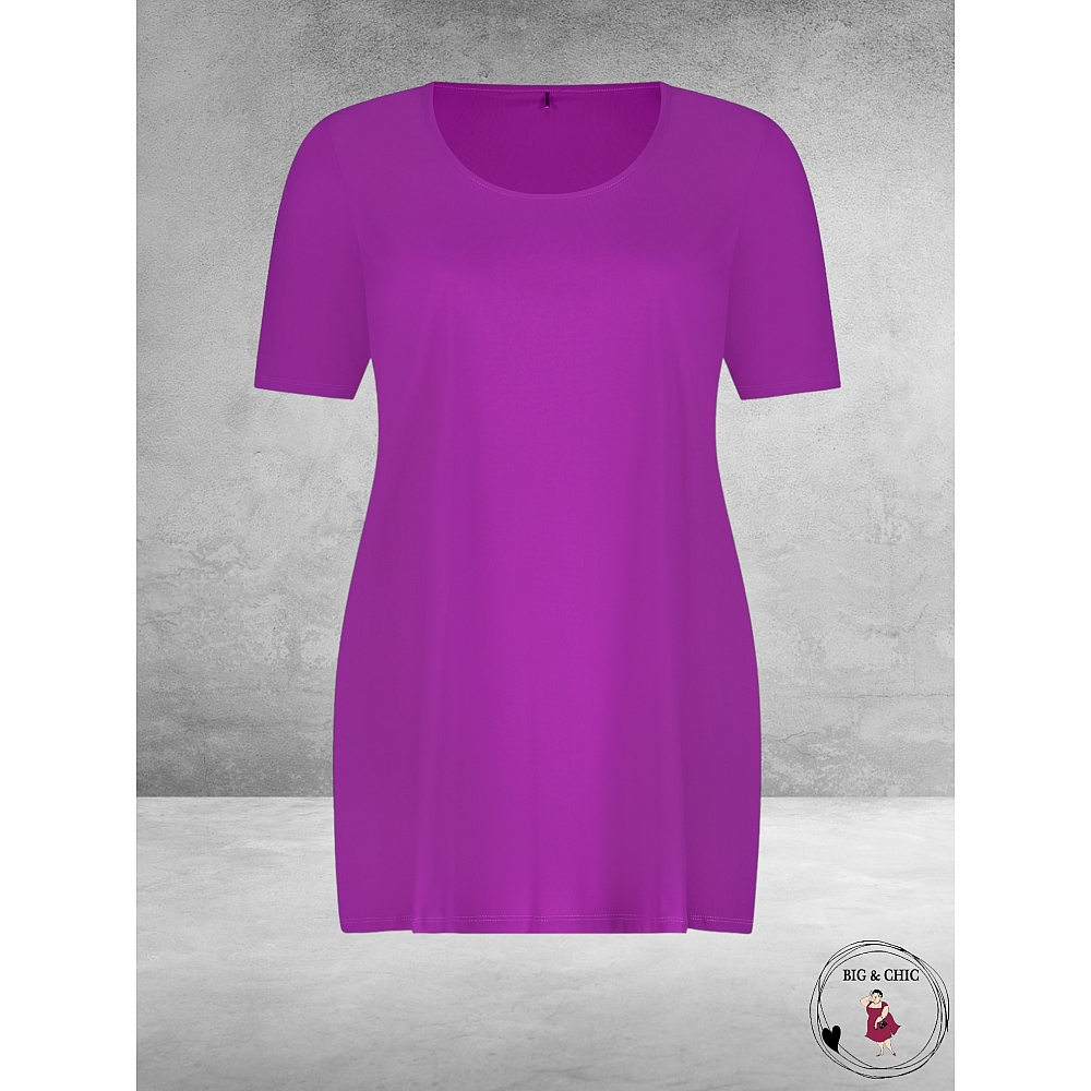 Plus Basics Travel Shirt Rond Hals Cyclam-Grote Maten Mode